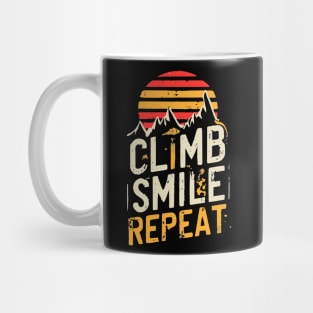 Free Climbing Boulderer Mountain Rock Bouldering Climber Gym Retro Mug